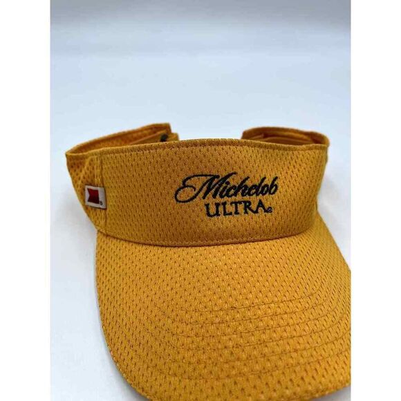 Y2K 2002 Michelob Ultra Strapback Yellow Golf Visor Adjustable - Picture 2 of 6